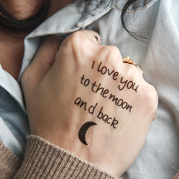 I Love You To The Moon And Back Temporary Tattoo (Set of 3)