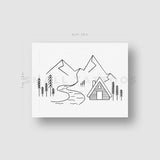 Mountain Cabin Temporary Tattoo by Cagri Durmaz (Set of 3)