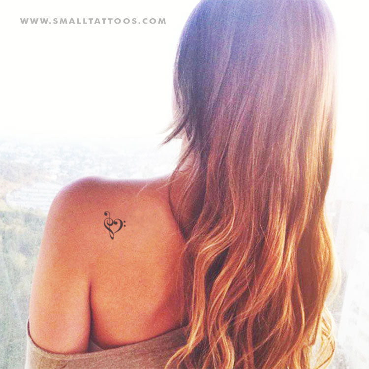 Music Heart Temporary Tattoo (Set of 3)