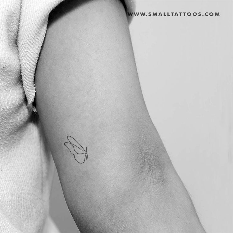 Tatuaje temporal de mariposa de una sola línea (juego de 3)