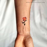 Orange Rose Temporary Tattoo by Zihee (Set of 3)