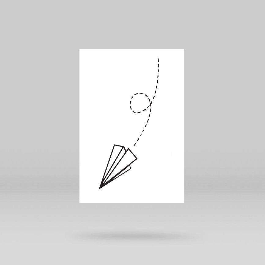 Flying Paper Plane Temporary Tattoo (Set of 3)