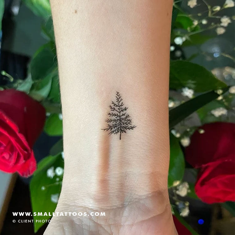 Tatuaje temporal de pino pequeño (juego de 3)