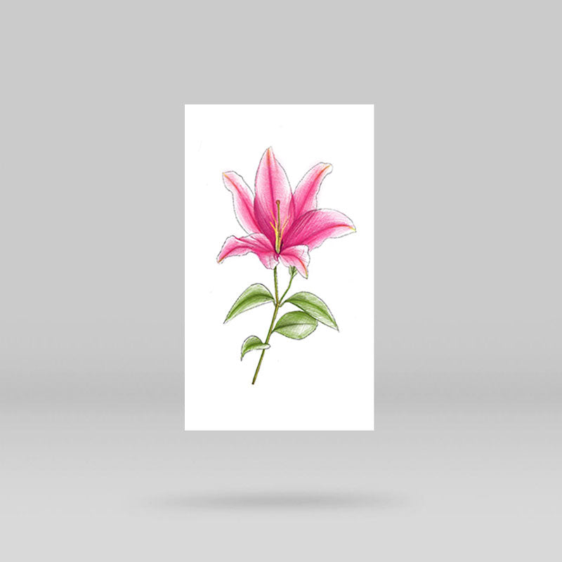 pink and white lily tattoo Lily Temporary Tattoo by Mini Lau (Set of 3) – Small Tattoos