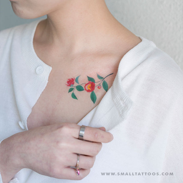 Pink Peony Temporary Tattoo by Zihee (Set of 3)