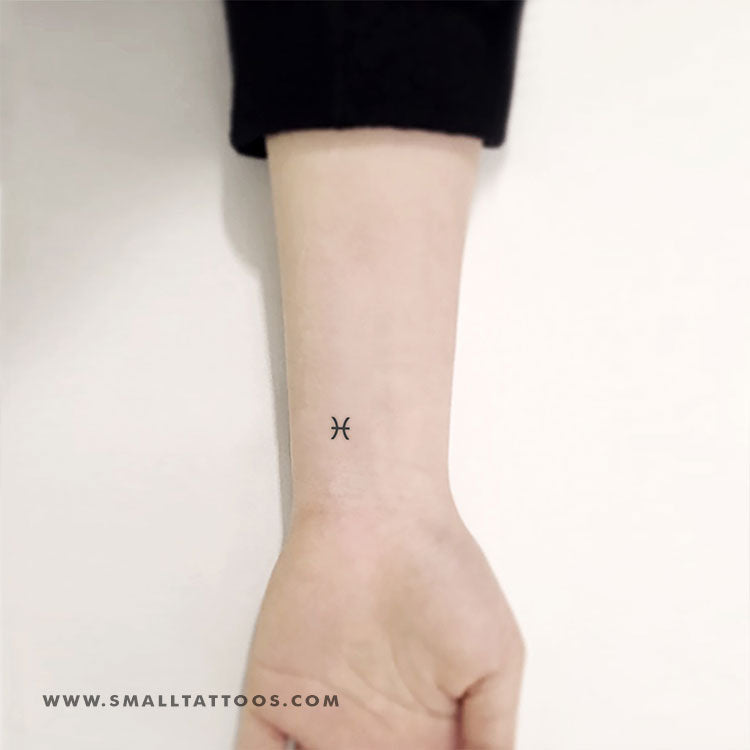 Tatuaje temporal del símbolo del zodiaco Piscis (juego de 3)