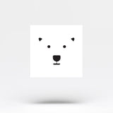 Polar Bear Face Temporary Tattoo (Set of 3)