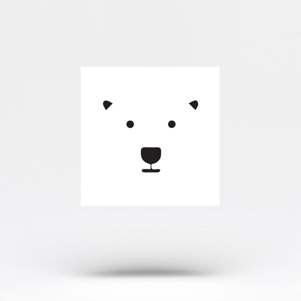 Polar Bear Face Temporary Tattoo (Set of 3)