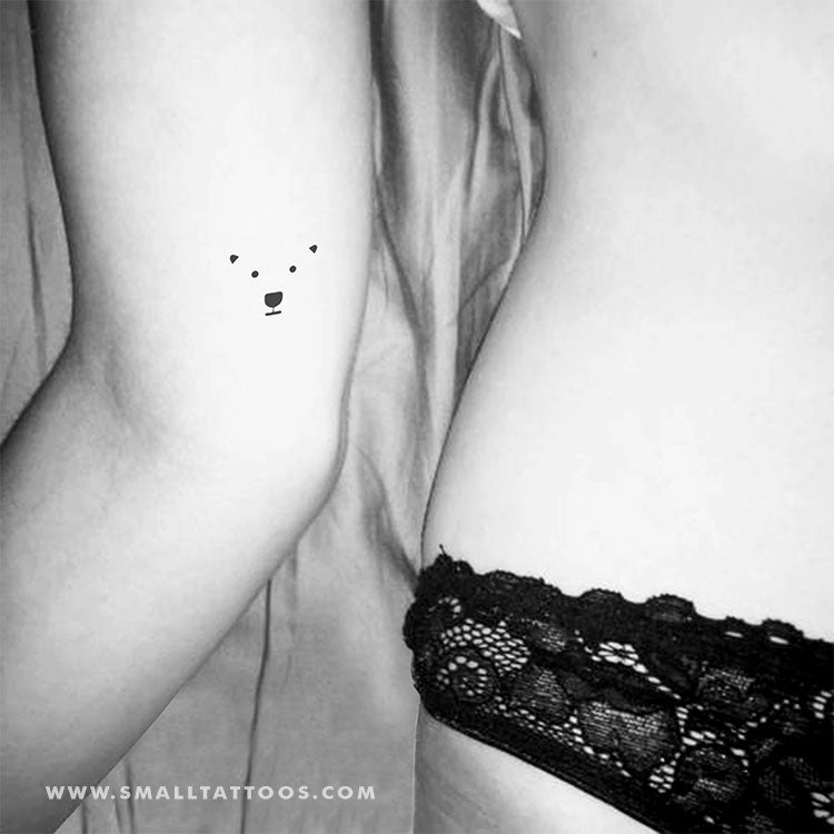 Tatuaje temporal de cara de oso polar (juego de 3)