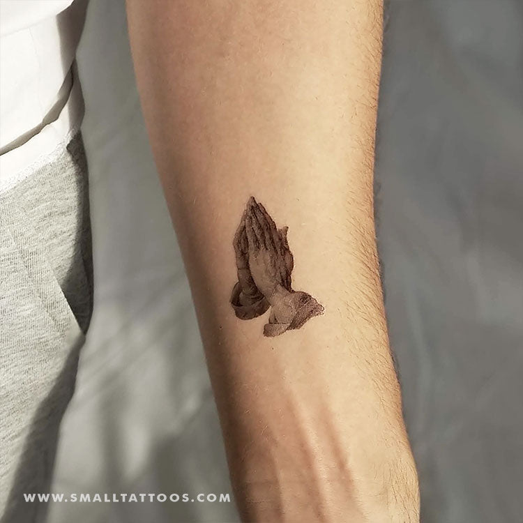 Tatuaje temporal de manos en oración (juego de 3)