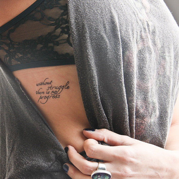 Tatuaje temporal "Sin lucha no hay progreso" (juego de 3)