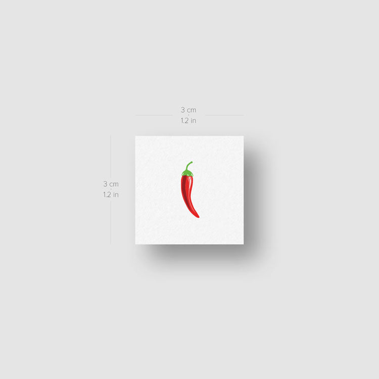 Tatuaje temporal de chile rojo (juego de 3)