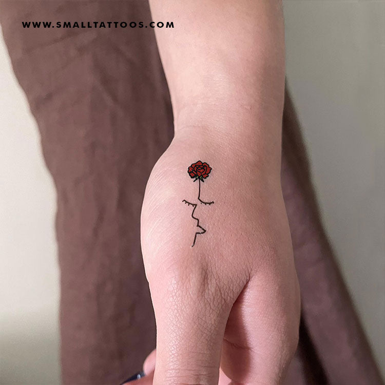 Tatuaje temporal de rosa roja de Tukoi (juego de 3)