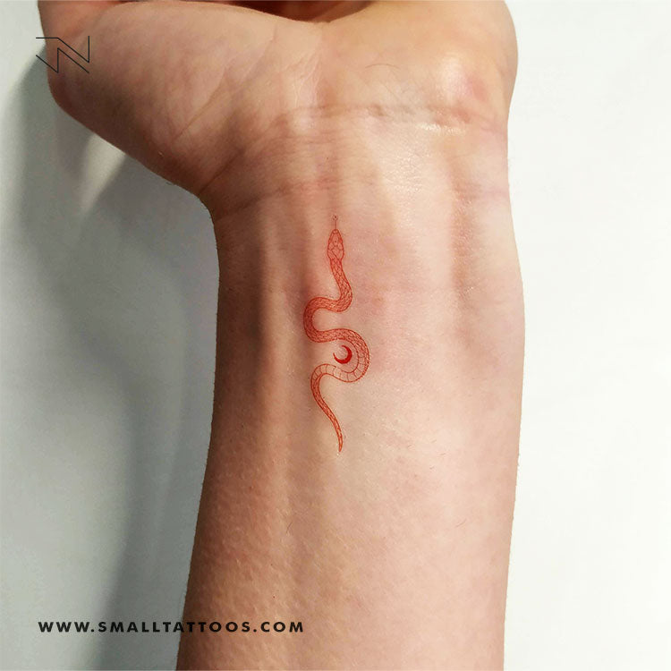 The Soma Snake [Red] by Jakenowicz Temporary Tattoo - Set of 3