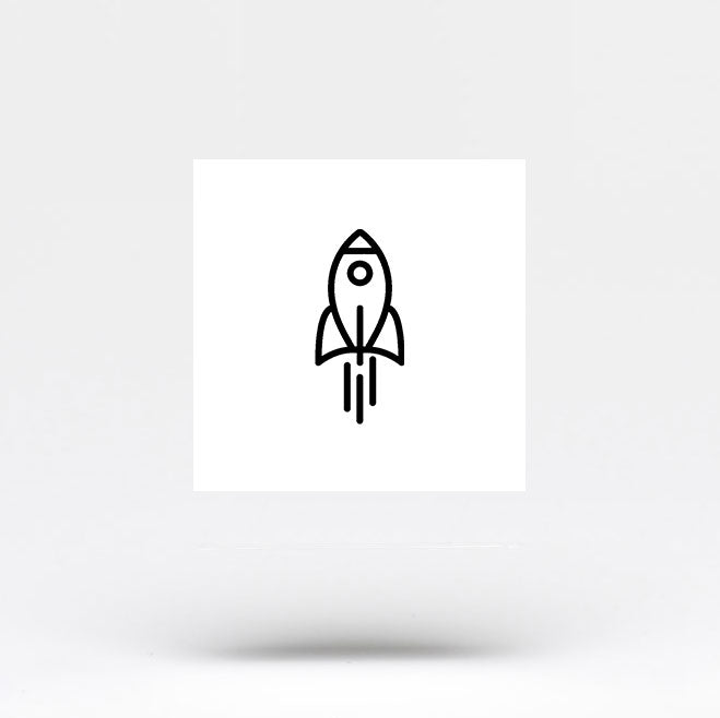 Minimalist Rocket Temporary Tattoo (Set of 3)
