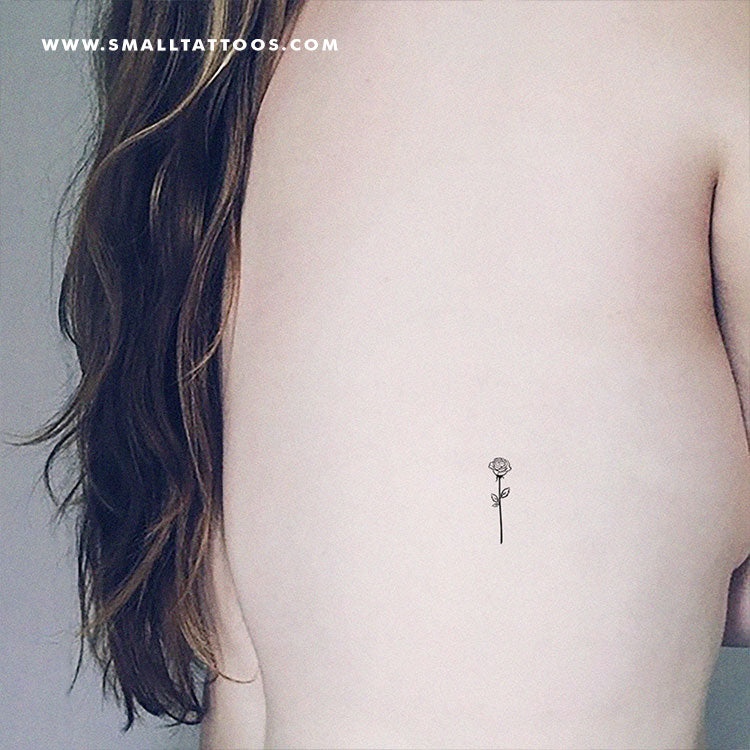 Black Rose Outline Temporary Tattoo (Set of 3)