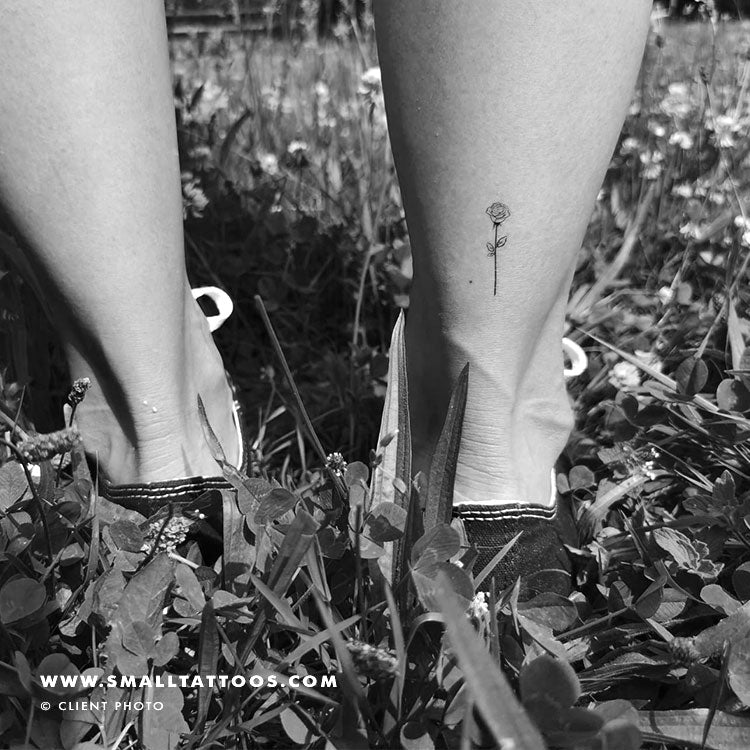 Black Rose Outline Temporary Tattoo (Set of 3)
