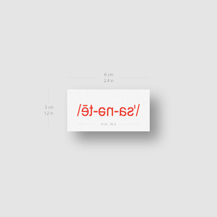 \ˈsa-nə-tē\ Temporary Tattoo (Set of 3)
