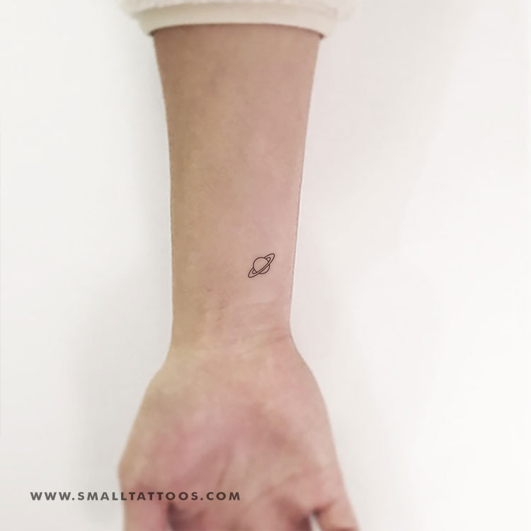 Small Saturn Temporary Tattoo (Set of 3) – Small Tattoos