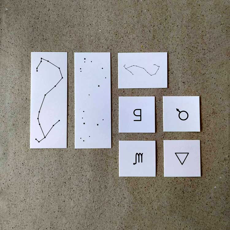Scorpio Astrology Symbols Temporary Tattoo Set