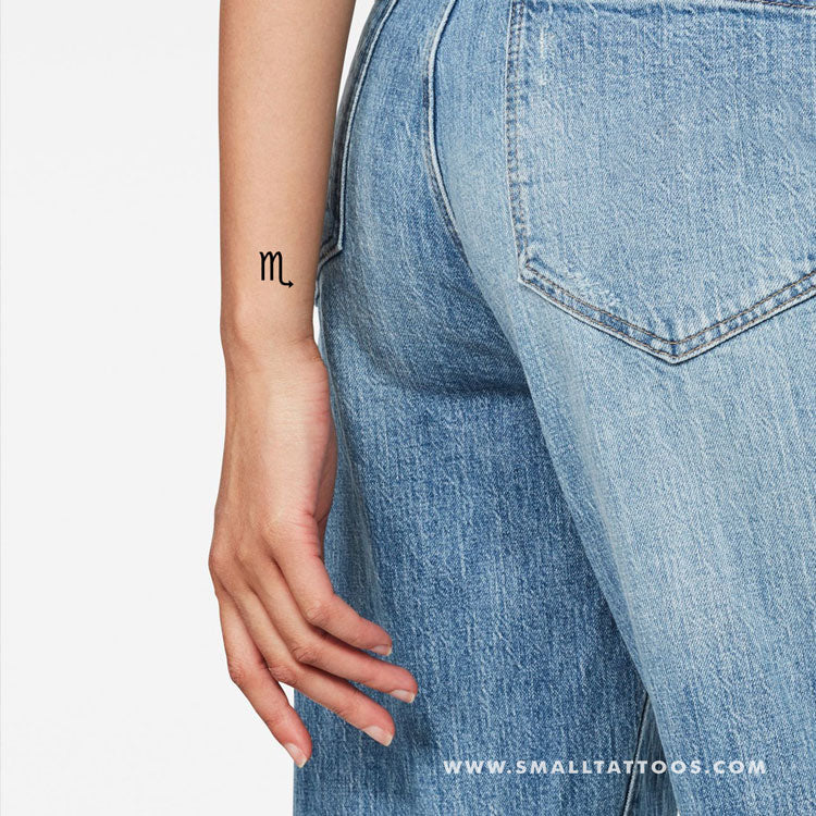 Scorpio Zodiac Symbol Temporary Tattoo (Set of 3)