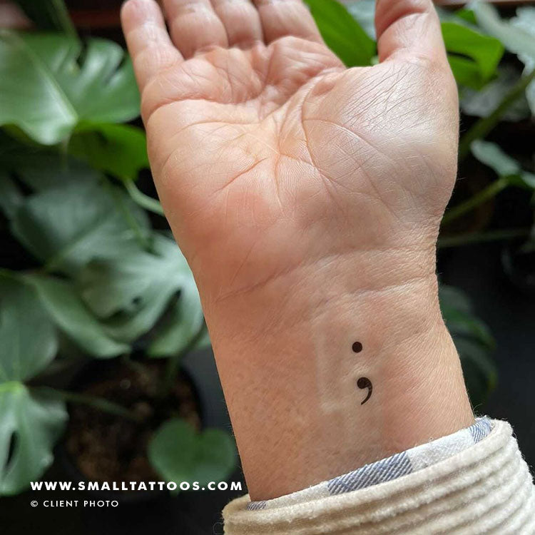 Tatuaje temporal de punto y coma (juego de 3)