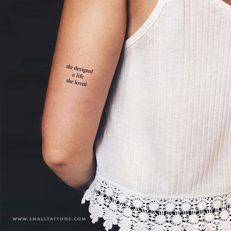 She Designed A Life She Loved Temporary Tattoo (Set of 3)