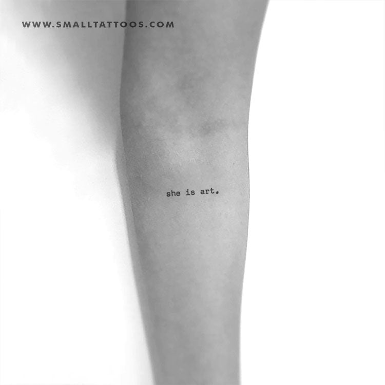 Tatuaje temporal "Ella es arte" (juego de 3)