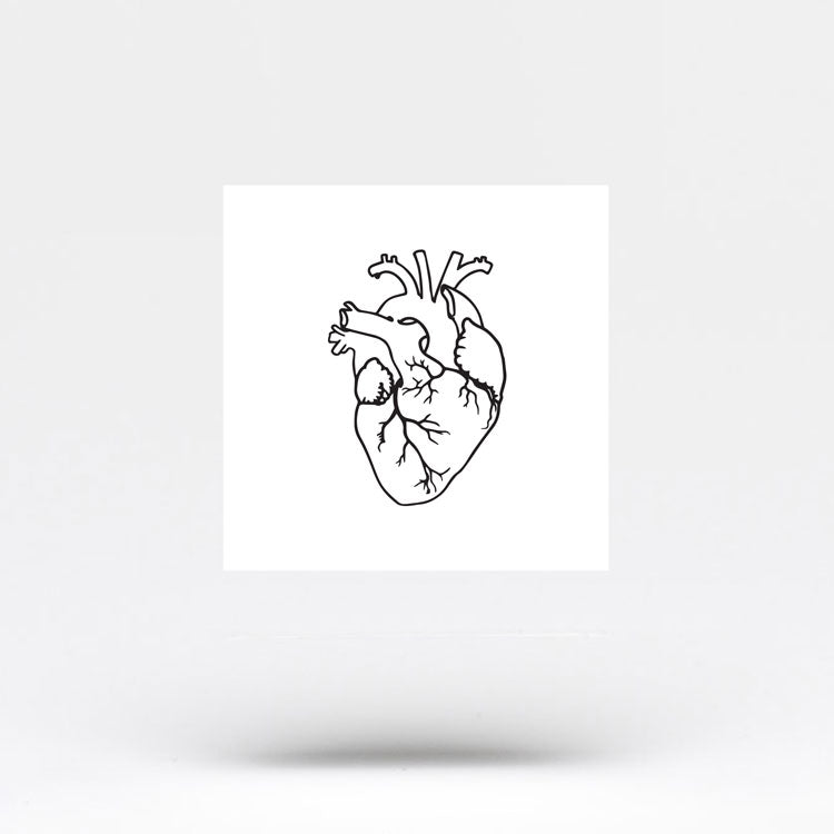 Small Anatomical Heart Temporary Tattoo (Set of 3)