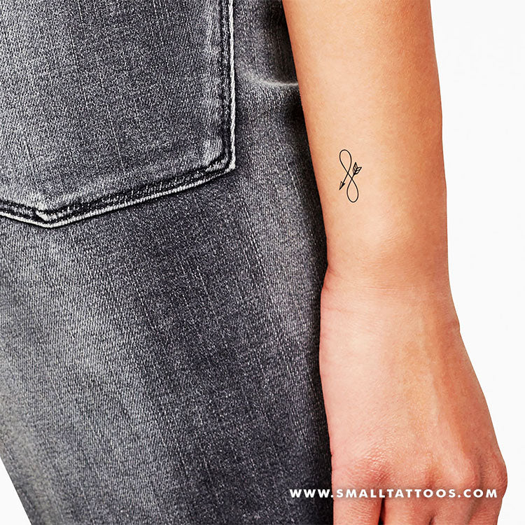 Tatuaje temporal de flecha infinita pequeña (juego de 3)