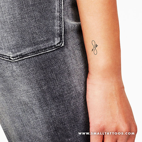 Small Infinity Arrow Temporary Tattoo (Set of 3)