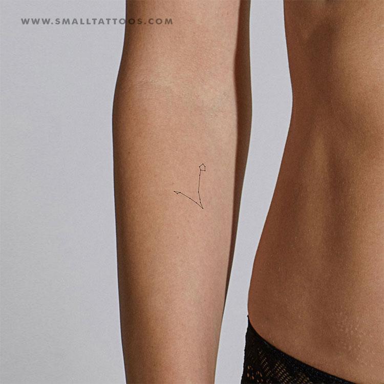 Small Pisces constellation temporary tattoo