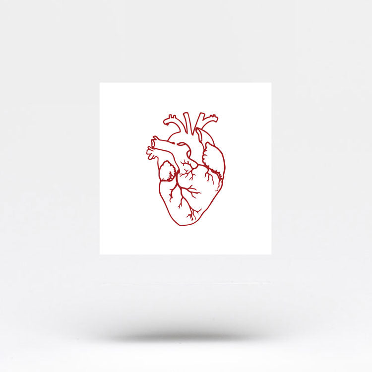 Anatomical Heart Flower Temporary Tattoo Sticker - OhMyTat