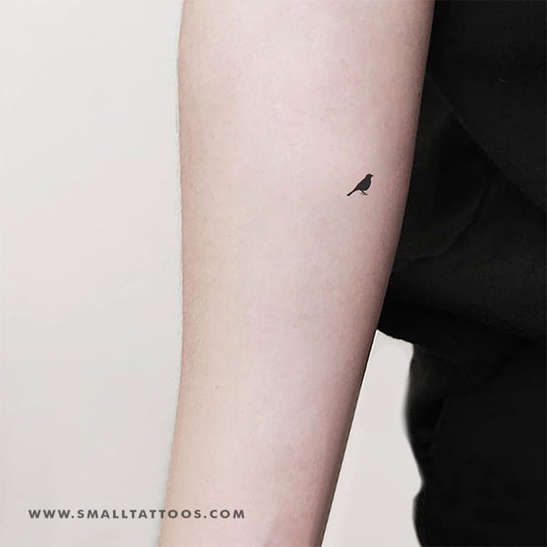 Tiny Bird Standing Temporary Tattoo (Set of 3)