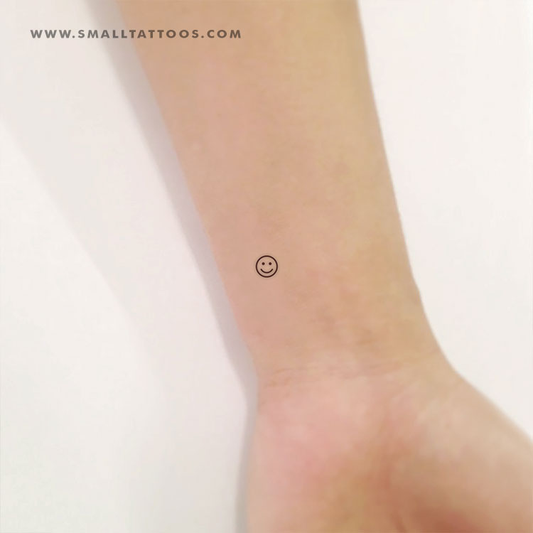 Tatuaje temporal de símbolo sonriente minimalista (juego de 3)