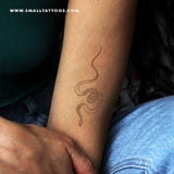 Harmlessberry's Fine Line Scaled Snake Temporary Tattoo (Set of 3)