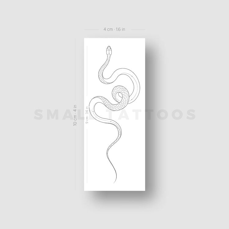 Tatuaje temporal de serpiente escamada de línea fina de Harmlessberry (juego de 3)