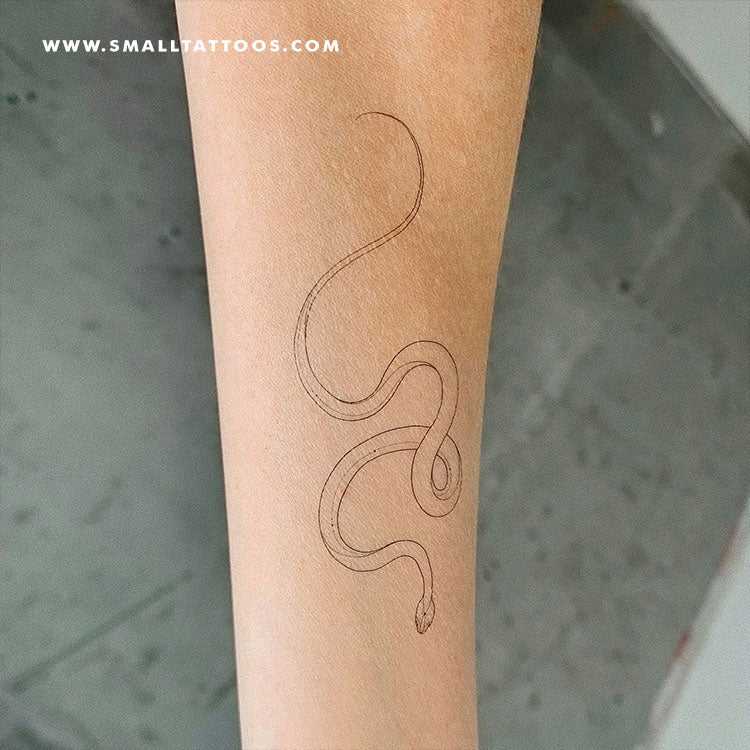 Harmlessberry's Fine Line Snake Temporary Tattoo (Set of 3)