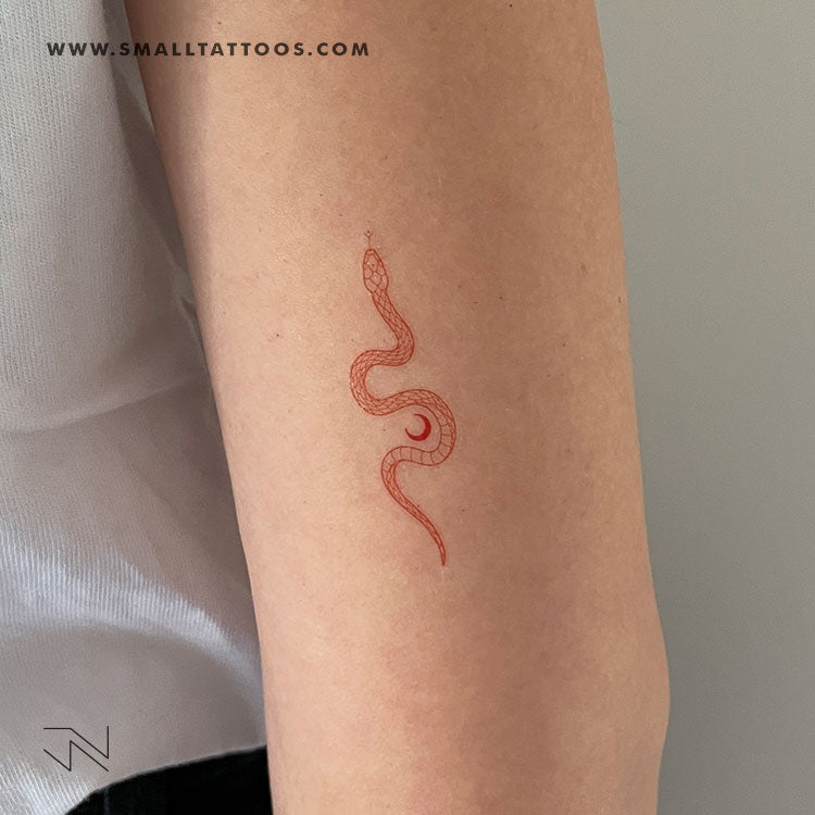 Tatuaje temporal "La serpiente Soma" [Roja] de Jakenowicz - Juego de 3