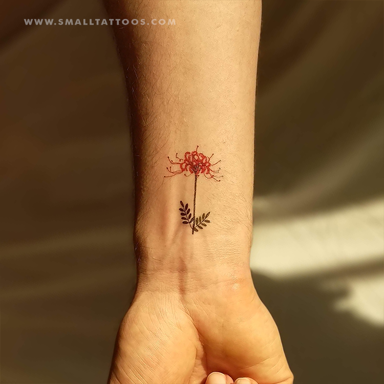 Red Spider Lily Temporary Tattoo by Zihee (Set of 3)