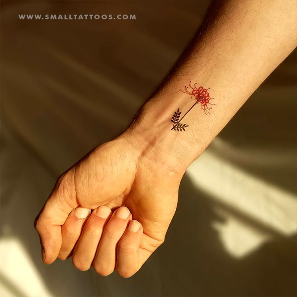 Red Spider Lily Temporary Tattoo by Zihee (Set of 3)