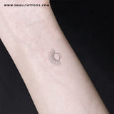 Fine Line Sun + Moon Temporary Tattoo (Set of 3)