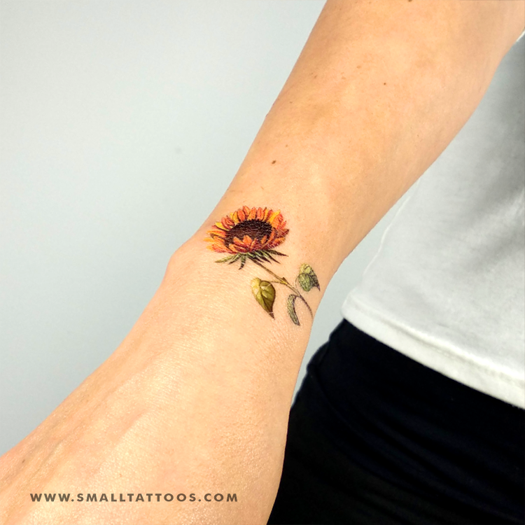 Sunflower Temporary Tattoo By Lena Fedchenko (Set of 3)