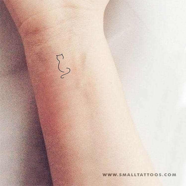 Minimalist Cat Temporary Tattoo (Set of 3)