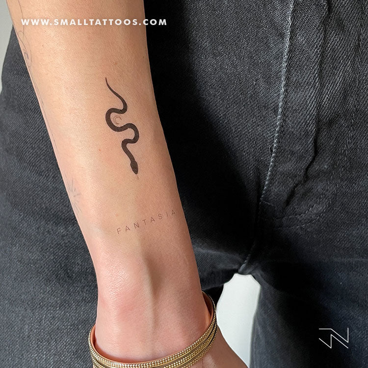 Tatuaje temporal "La serpiente Soma" [Negro] de Jakenowicz - Juego de 3