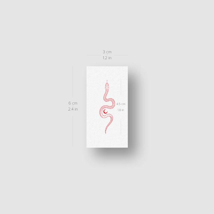 The Soma Snake [Red] by Jakenowicz Temporary Tattoo - Set of 3