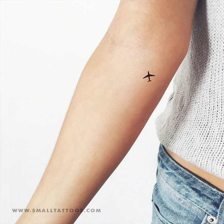 Tatuaje temporal de avión pequeño (juego de 3)
