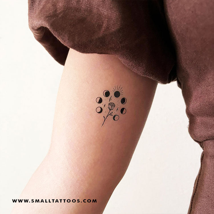 Tatuaje temporal "Fases de rosa" de Tukoi (juego de 3)
