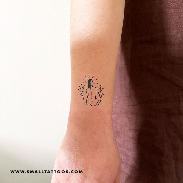 Woman From Behind Temporary Tattoo by Tukoi (Set of 3)