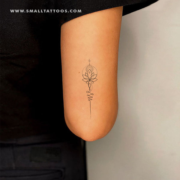 Lotus Unalome Temporary Tattoo (Set of 3)